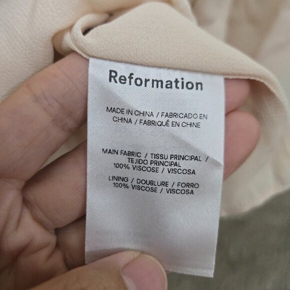 NEW Reformation Jayde Dress Size 8P Prosecco NWT Bridesmaid Maxi - Picture 10 of 10